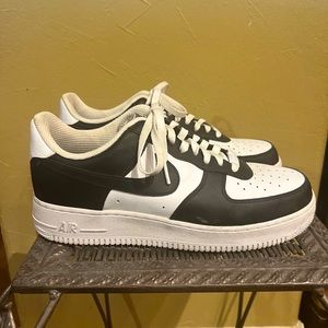 Mens 10.5 Black and White Custom Air Force Ones.